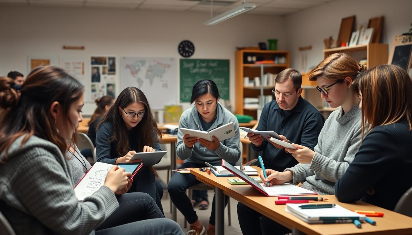 Students working in research laboratory
